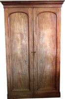 Lot 742 - Victorian mahogany two door wardrobe (reduced)