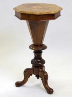 Lot 750 - Victorian walnut octagonal work table
