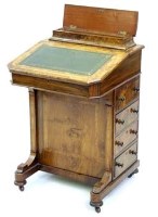 Lot 753 - Victorian figured walnut Davenport desk