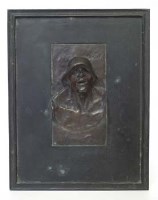 Lot 1 - Constantin Meunier, Fisherman, bronze plaque