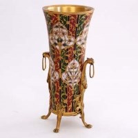 Lot 27 - F Barbedienne champleve enamel bronze vase.