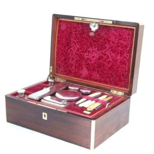 Lot 28 - Hausburg Liverpool rosewood dressing case.