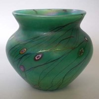 Lot 89 - John Ditchfield, Milliflori green glass vase.