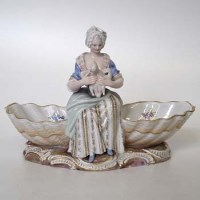 Lot 126 - Meissen figure sweet meat dish.