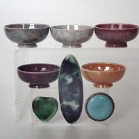 Lot 155 - Five Ruskin miniature bowls  two of eggshell