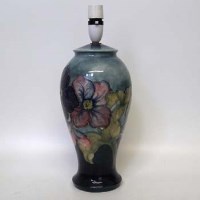 Lot 167 - Moorcroft woodsmoke lamp base.
