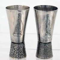 Lot 196 - Two silver sherry schooners