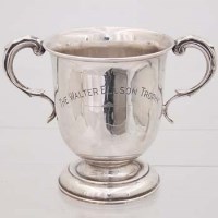 Lot 202 - Silver twin handled trophy.