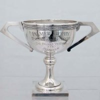 Lot 203 - Silver twin handled Palmer trophy.