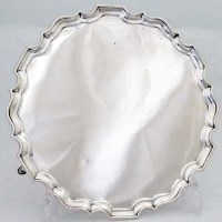 Lot 207 - Piecrust silver waiter.