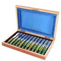 Lot 218 - Cased set of twelve silver fish knives and forks
