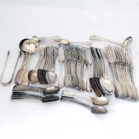 Lot 231 - Mixed Georgian and Victorian fiddle pattern