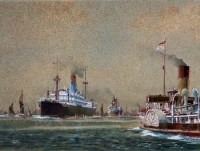 Lot 549 - Colin Verity, Thames Traffic, watercolour