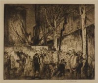 Lot 561 - Frank Brangwyn, Coffee Stall - Hammersmith, signed etching