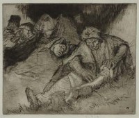 Lot 566 - Frank Brangwyn, Tramps Resting, signed etching