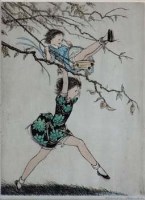 Lot 628 - Vernon Thomas, The Swing, signed etching