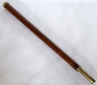 Lot 13 - French marine mahogany telescope.