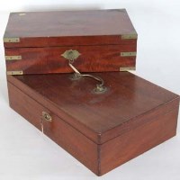 Lot 20 - Mahogany writing box and another box (2).