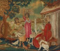 Lot 30 - A Georgian painted silk and woolwork picture