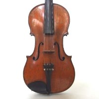 Lot 43 - Violin, probably German, with two piece flamed