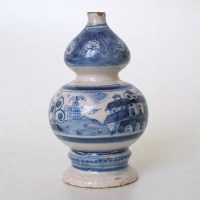 Lot 106 - Delft double gourd vase