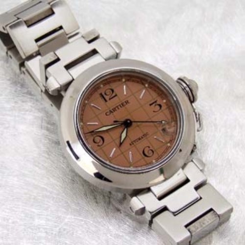 Lot 418 - Cartier Pasha man's wristwatch, boxed and papers.