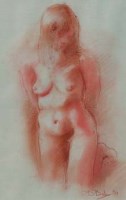 Lot 501 - Bohuslav Barlow, Kneeling Nude II, chalks