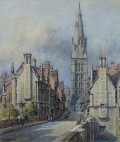 Lot 514 - Wilfrid Rene Wood, Saint Mary's, Stamford, watercolour
