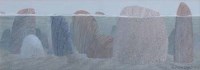 Lot 538 - Gareth John Edwards, Rocks and Sea, gouache