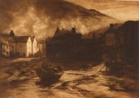 Lot 544 - Sir Frank Short, Polperro, mezzotint
