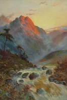 Lot 573 - F.E. Jamieson, Highland river scenes, oil (2)