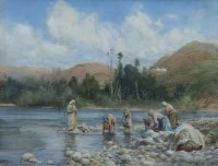 Lot 580 - Trevor Haddon, A river in Provence, watercolour