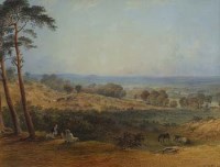 Lot 583 - C.F. Buckley, Hampstead Heath towards Harrow, watercolour