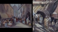 Lot 600 - Hercules Brabazon Brabazon, Moroccan street scenes, watercolour (2)