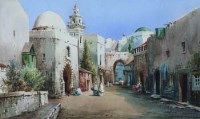 Lot 602 - Cyril Hardy, Algerian street scene, watercolour