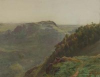 Lot 608 - M. Forster, Valley scene, watercolour