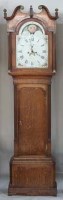 Lot 650 - Late Georgian oak longcase clock