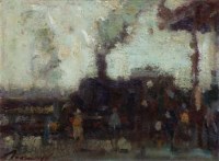 Lot 3 - Ken Moroney, On the Platform, oil