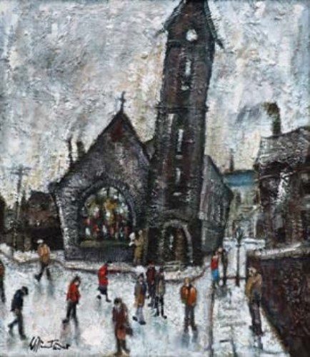 Lot 38 - William Turner, Church in Cheetham Hill, oil