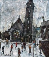Lot 38 - William Turner, Church in Cheetham Hill, oil