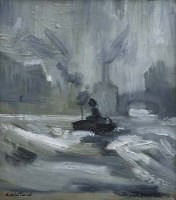 Lot 39 - William Turner, The Tug Boat, oil
