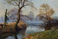 Lot 40 - Terence Cuneo, The River Mole in Winter, oil