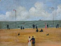 Lot 55 - Margaret Chapman, Sur la Plage, oil