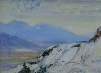 Lot 71 - Cecil Arthur Hunt, Mountain view, watercolour