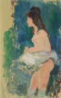 Lot 97 - Charles Mozley, Female nude, watercolour