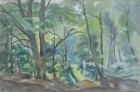 Lot 101 - Ethelbert White, Surrey Woodland, watercolour