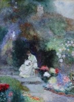 Lot 152 - David Woodlock, The Lacemaker, Hill Hampton, Warwick, watercolour