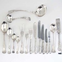 Lot 240 - 12 place settings silver K.P. suite of flatware.