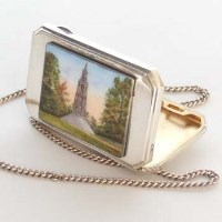 Lot 257 - Silver and enamel case.