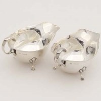 Lot 261 - Pair of silver sauce boats